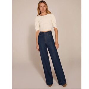 Favorite Daughter Navy Wide Leg Jeans